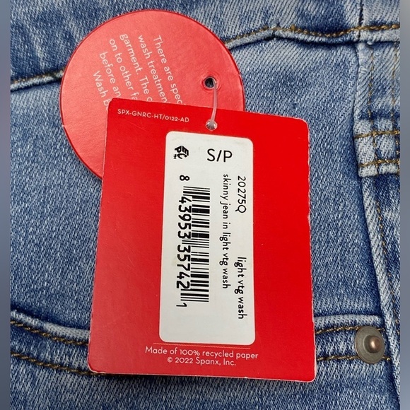 Spanx Ankle Skinny Pull On Jeans In Light Vintage Wash - Size Small Petite - New - Picture 6 of 12